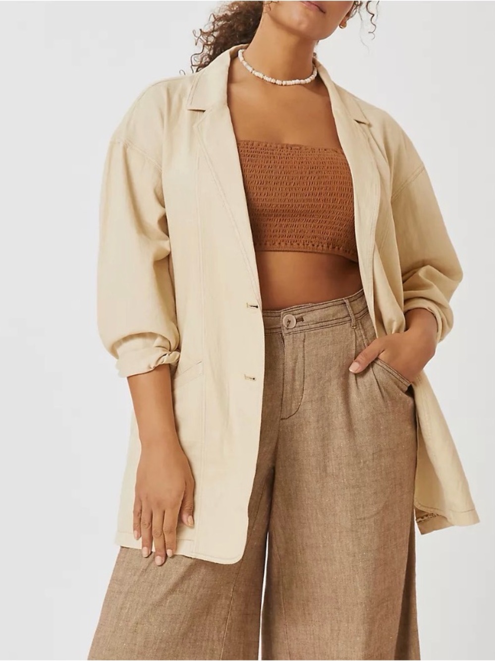 Anthropologie Pilcro Linen Blend Summer Blazer